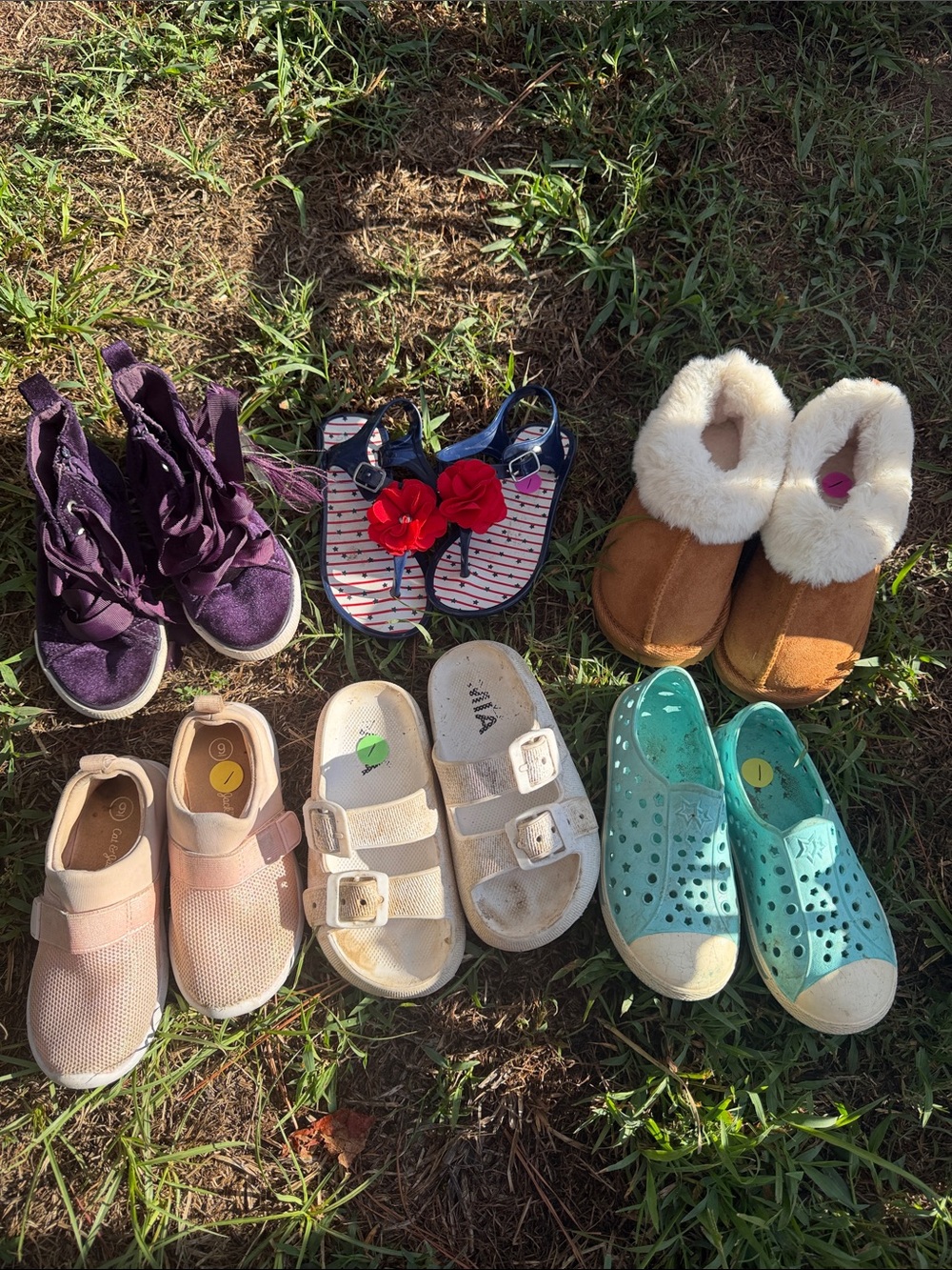 Girls' White Double-Buckle Slide Sandals - Unbranded